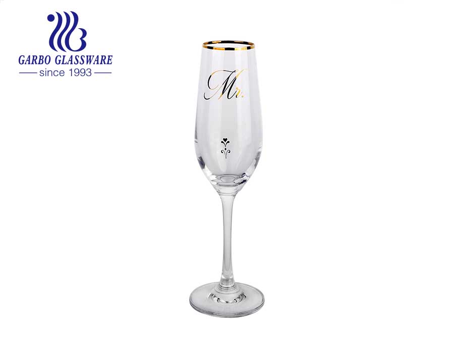8.66OZ flower printed european style Handmade factory price wine glass wholesale	household use glass goblet 