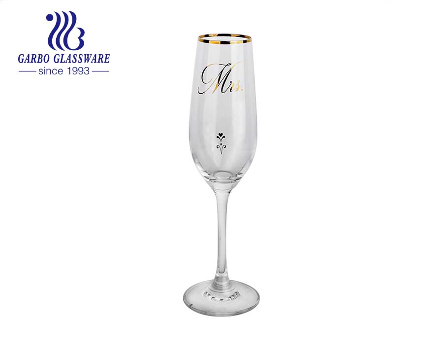 8.66OZ flower printed european style Handmade factory price wine glass wholesale	household use glass goblet 