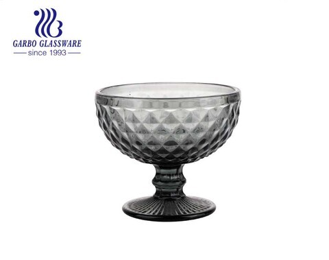 coupe de glace en verre gris bol en verre tasse de vente chaude sans plomb