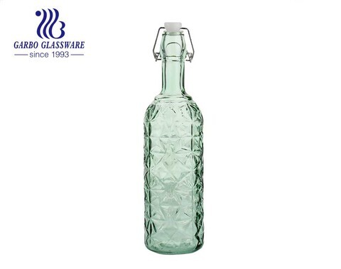 Green 1100ml  Glass Beer Bottle Beverage Storage bottle with wholesale price 