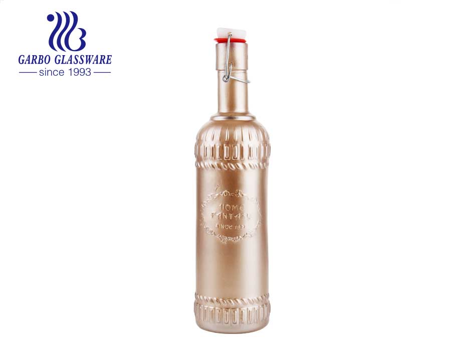 Green 1100ml  Glass Beer Bottle Beverage Storage bottle with wholesale price 