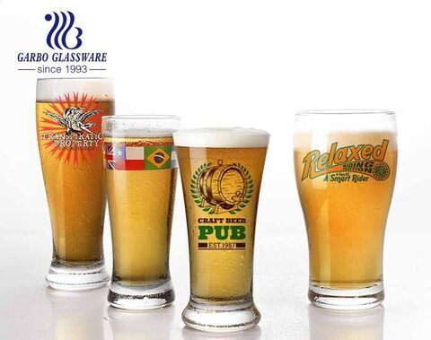 Juego de 4 vasos de cerveza de pub de estilo británico con logotipo personalizado