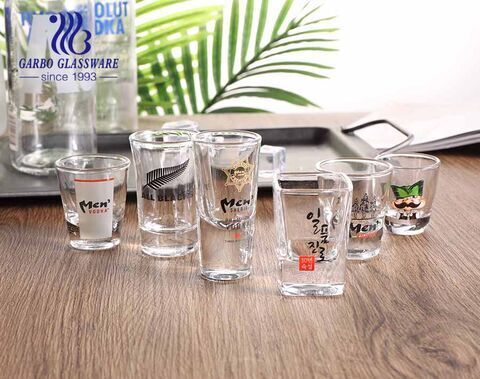 2oz Korean style soju glass cup personalized print designs shot glass 