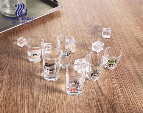 2oz Korean style soju glass cup personalized print designs shot glass 