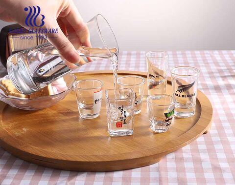 2 Unzen Soju Glasbecher im koreanischen Stil, personalisierte Druckdesigns, Schnapsglas