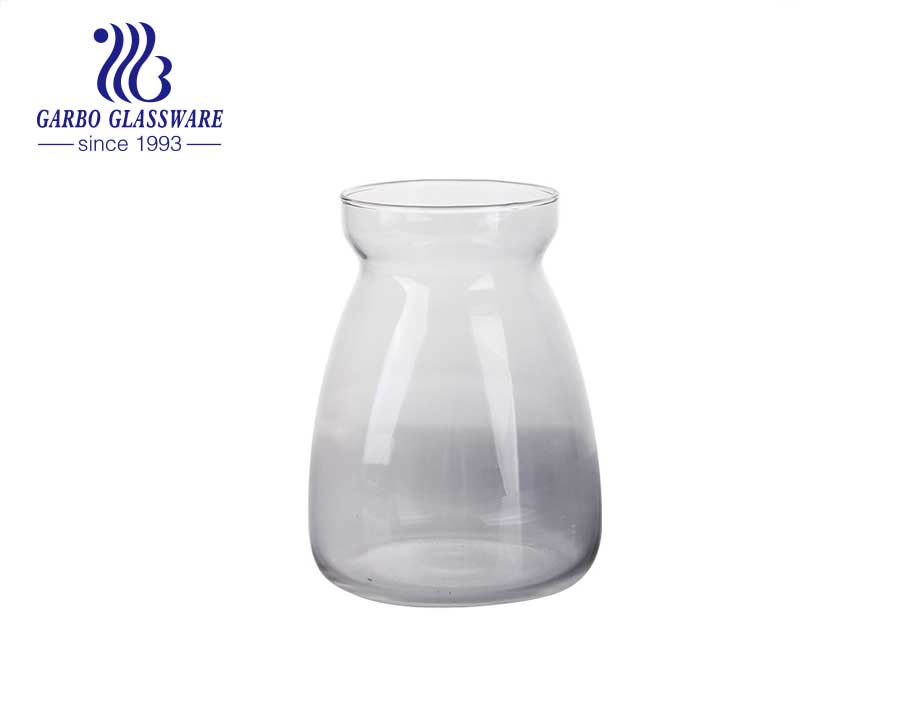 Machine blown high end tabletop glass vase wonderful flower vase with good price 