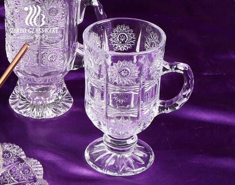 Подсолнечная цапля оформляет стеклянные чашки Азербайджанские чайные чашки и блюдца