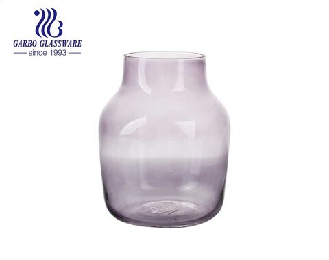 Lila mundgeblasene Glasblume Hochzeitsfeier dekorative Blumenvase Tischglasvase