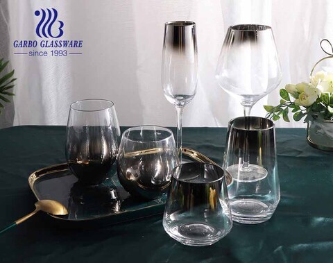 High-end Turkish style table decoration golden stamping glassware set for dinner table party