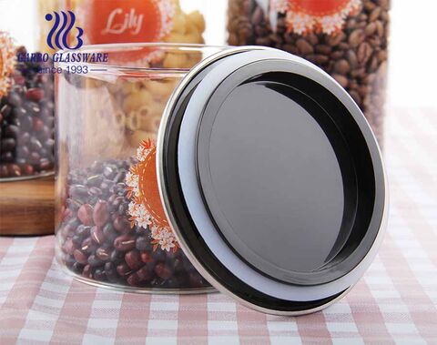 Hộ gia đình bán buôn thân thiện với môi trường sử dụng kẹo cookie borosilicate mật ong thực phẩm lọ thủy tinh bảo quản có nắp đậy kín bồn chứa