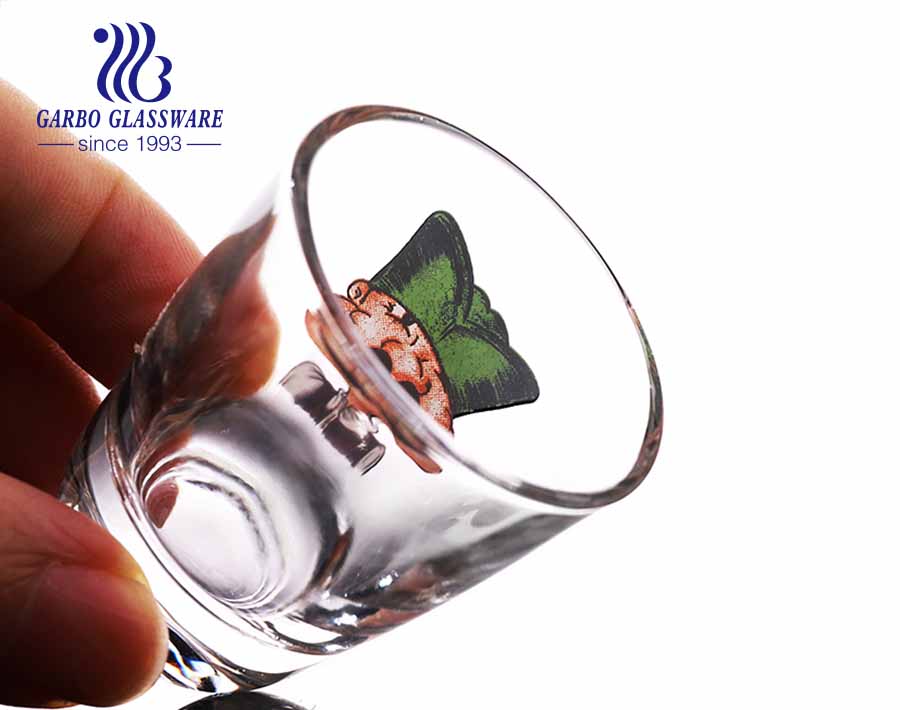 35ml custom decal designs shot glasses short mini vodka liquor spirit glass 