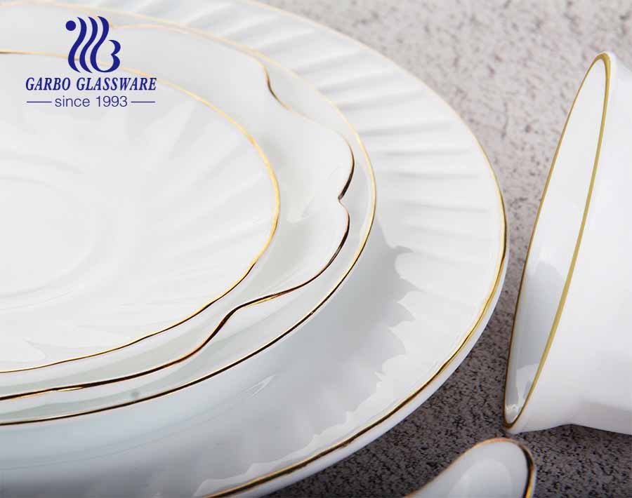 Assiettes en verre trempé opale blanc plat de 11 pouces pour dîner ou mariage