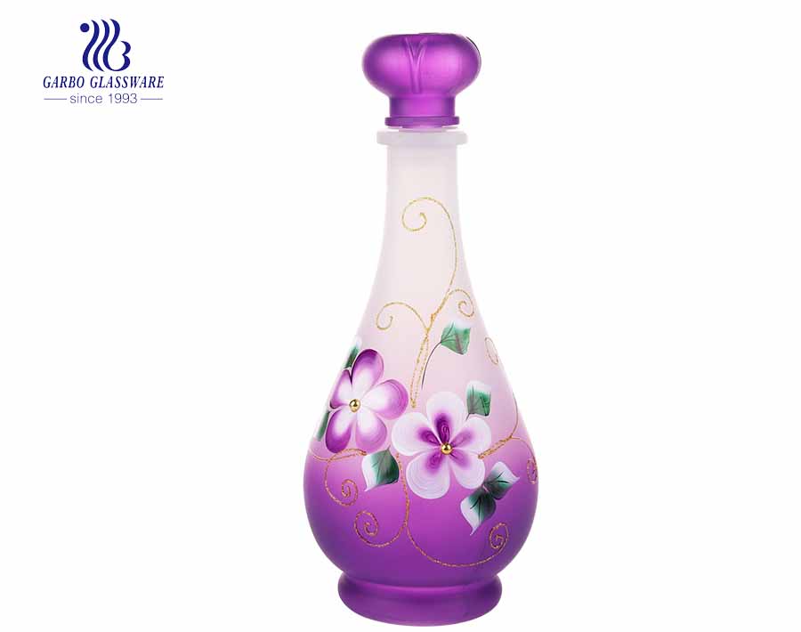 Purple Glass Bottle with Airtight Stopper Glass beer bottle wine decanter 