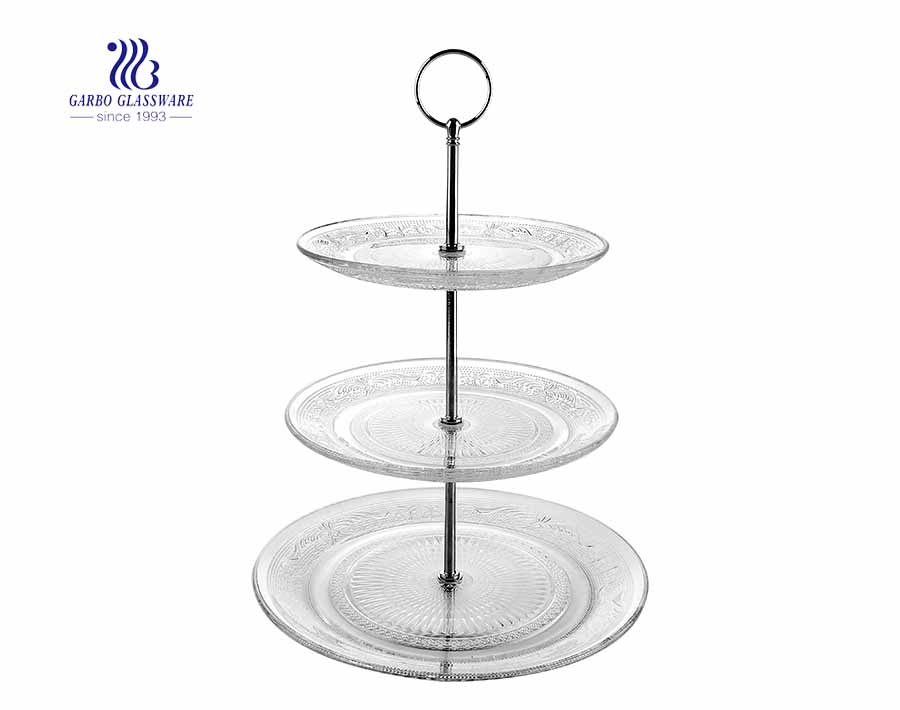 Europe daily use 3 layers glass plate glass dish set 