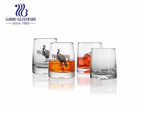 Scotch whiskey glass tumbler with luxury customized artwork logo