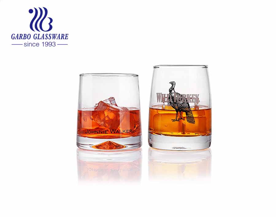 Scotch whiskey glass tumbler with luxury customized artwork logo