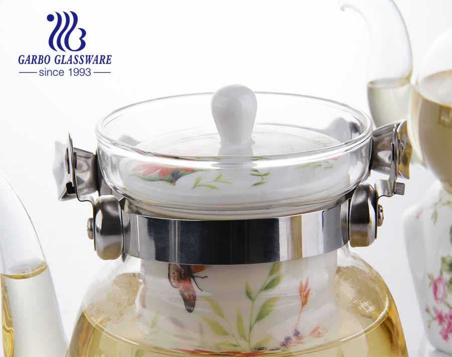 24.6oz high quality borosilicate glass tea pot with good price promotional food grade glass tea pot