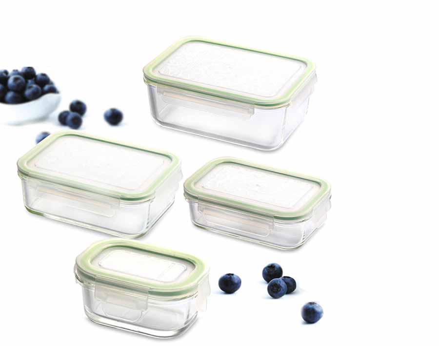 1040ml Seal Leakproof Glass Food Storage Jars Lunch box with locking lid