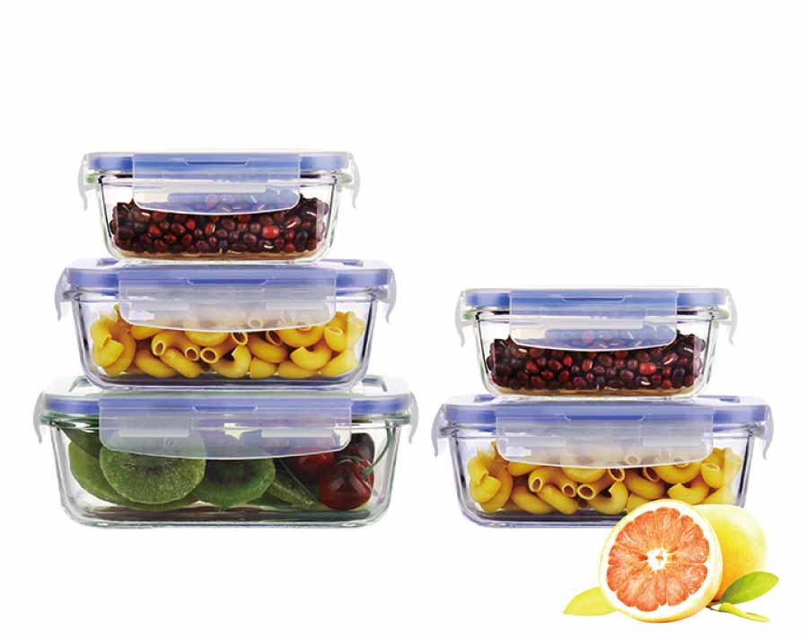 1040ml Seal Leakproof Glass Food Storage Jars Lunch box with locking lid
