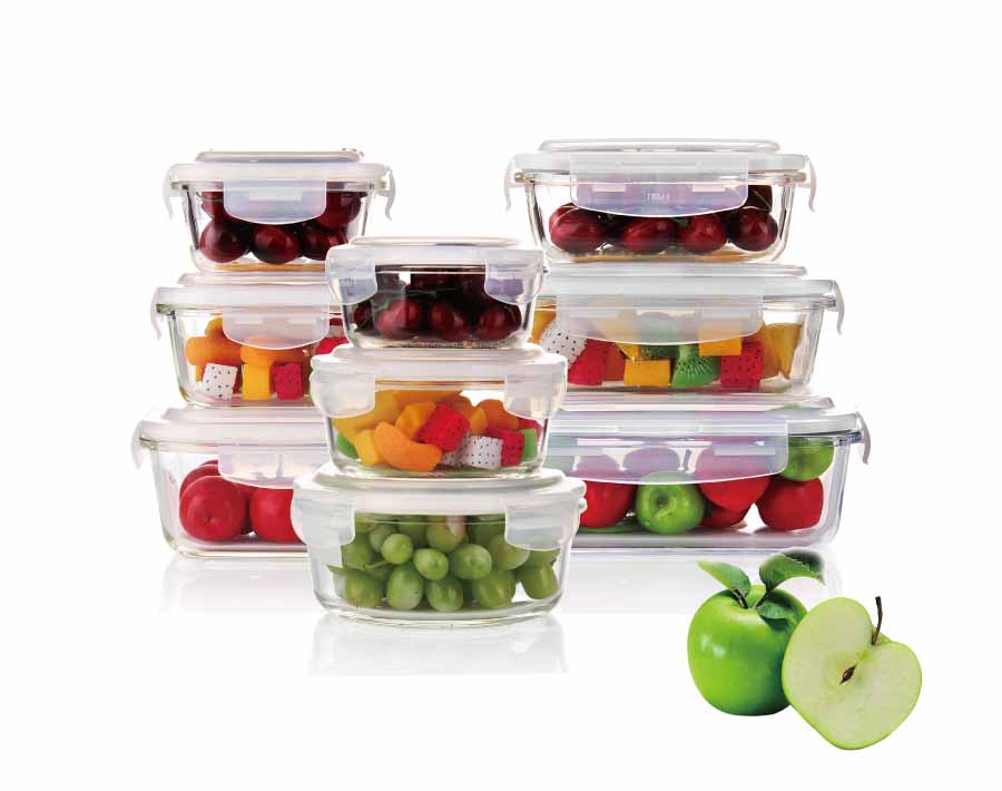 1040ml Seal Leakproof Glass Food Storage Jars Lunch box with locking lid