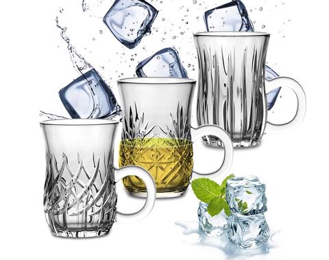 Garbo novo design de caneca de chá de vidro transparente com alça de 5.5 onças de xícaras de chá transparentes