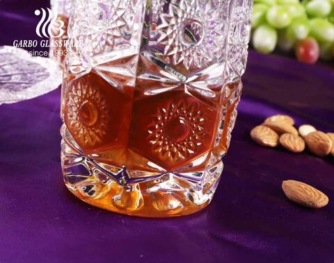 Tasses en verre de tournesol gravées de Bohême pour les marchés du Moyen-Orient Turquie