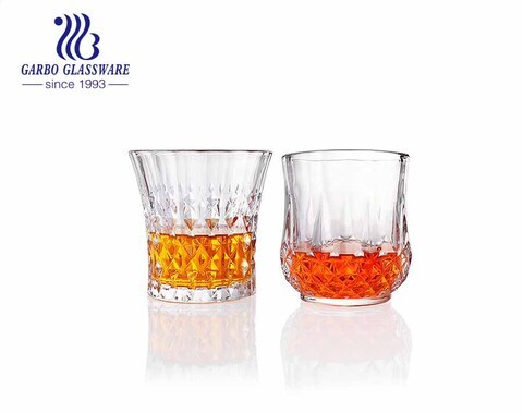 In stock high end engraved glass cup for whisky tasting with customer brand