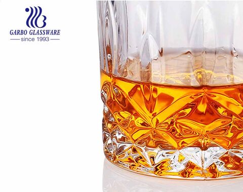 In stock high end engraved glass cup for whisky tasting with customer brand