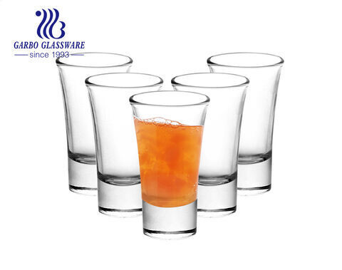 GARBO Schnapsglas-Set mit schwerer Basis 2 Unzen klare, hohe Gläser für Getränke