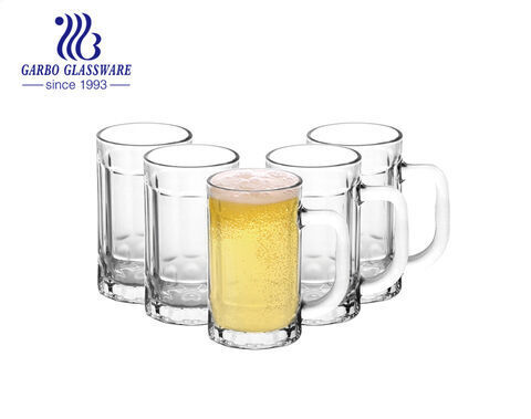 14oz Glass Mugs With Handle Large Beer Glasses Set Beer Cups Pub Drinking Mugs Stein For Bar Alcohol Beverages 