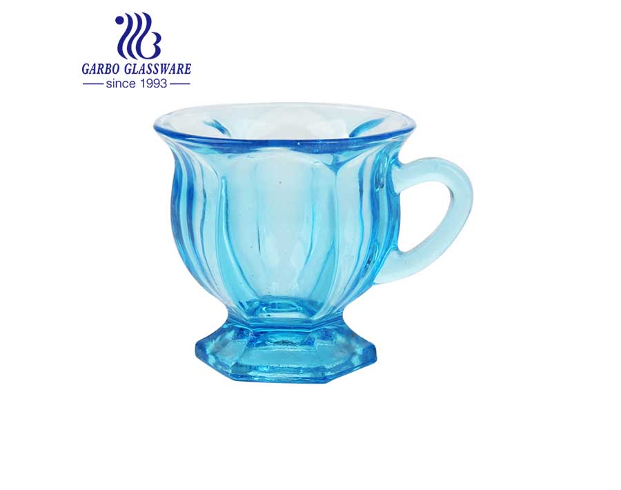 wholesale 3oz high quality solid color glass tea mug for restaurant and home using 
