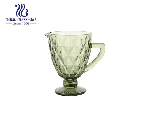 1300ml green solid color high quality glass pitcher for supermarket and wholesale 