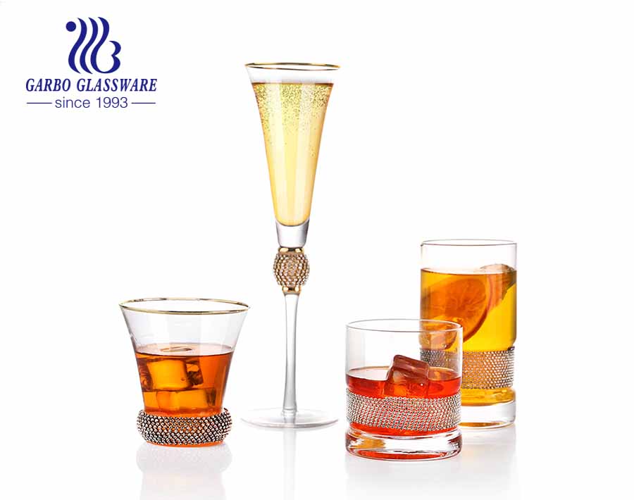 7oz best quality decorative diamond Champagne glass lead free crystal decal logo for sale stemware glass