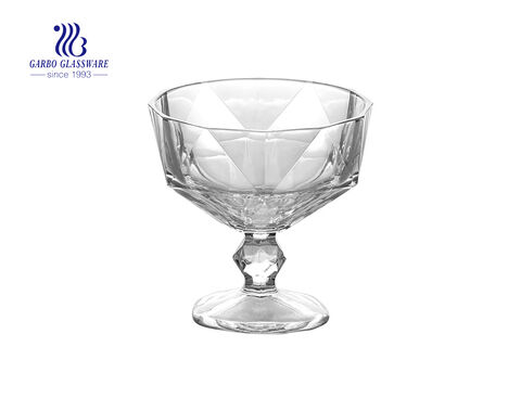 Footed  Special New  Design Solid Glass Cup Ice Cream Dessert Glass Bowl 8 oz  lead free 