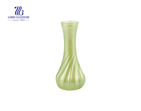 Couleur bonbon coloré mariage vert utilisation de table Vase à fleurs en verre de mode 6 pouces de hauteur supports de verre de décoration idéale