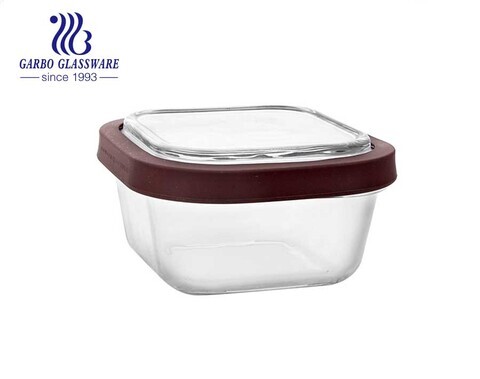 700ml square glass lunch boxes for Microwave, Fridge, Freezer, Dishwasher, Oven Safe with LeakProof Lids