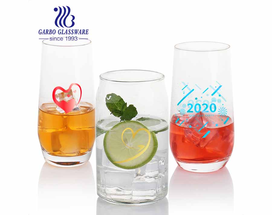 Machine blown can shape beer glass tumblers glass barware for beverage