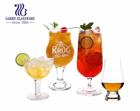 Klassische elegante Hot Selling Cocktail Glaswaren Saft Wein und Lond Getränke Glasbecher