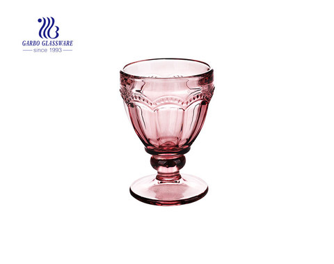 Coupe en verre à pied nouveau design crème glacée 9 oz violet bol en verre solide gobelet en verre tasse à vin