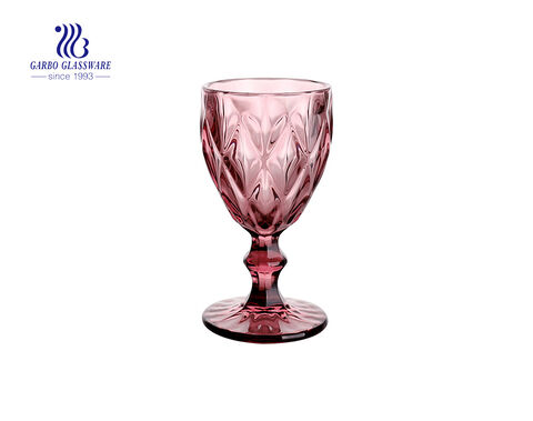 Footed New Design Glass Cup Ice Cream 9oz Purple Solid Glass Bow كأس زجاجي كأس نبيذ
