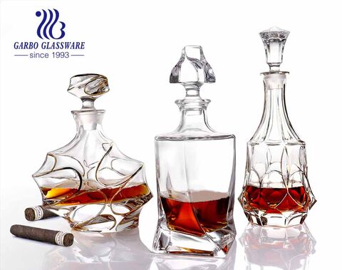 Rượu whisky tốt nhất cho decanter hộp đựng rượu whisky vành vàng và bộ cốc đựng rượu có niêm phong kín khí