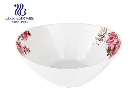 Easy clean 10 inch white opal glass bowls for storage,mixing,serving,freezer & microwave safe