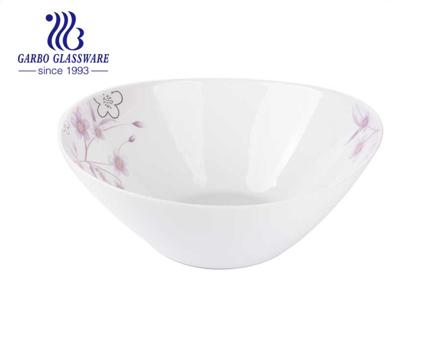 Easy clean 10 inch white opal glass bowls for storage,mixing,serving,freezer & microwave safe