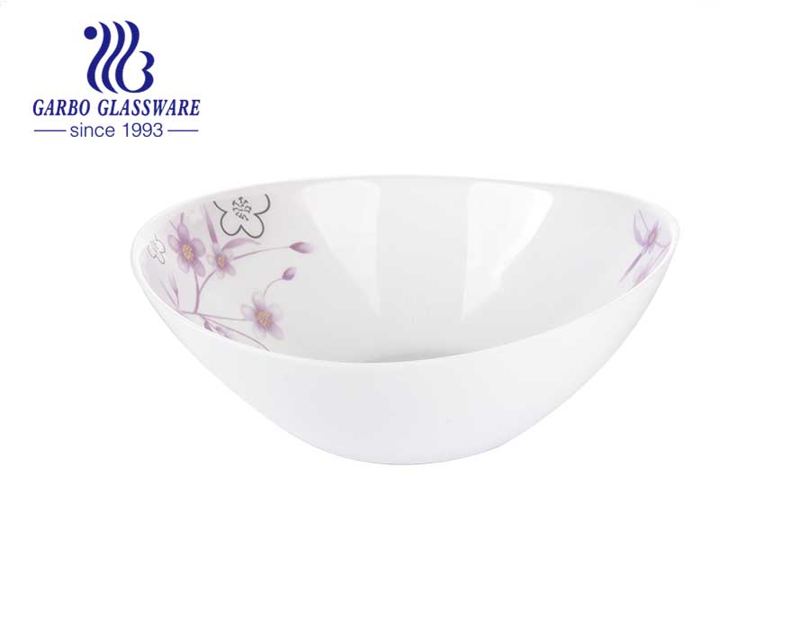 Easy clean 10 inch white opal glass bowls for storage,mixing,serving,freezer & microwave safe