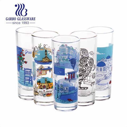 Custom shot glasses city souvenir tall glasses 2oz glass cups for party