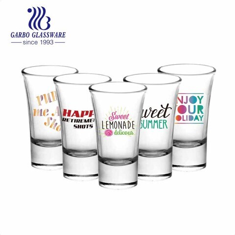 OEM individuelles Druckdesign personalisierte Schnapsgläser Partygeschenke Schnapsglasbecher