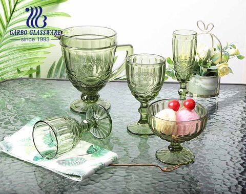 classic green solid color wine drinking glass tumbler with high quality for hotel party drinking 