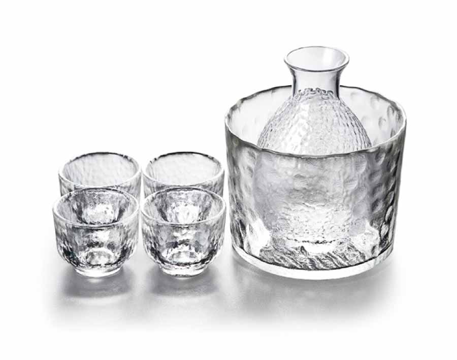 Japanese-style hammer pattern sake glass wine set decanter cup wine warmer for hotel bar home