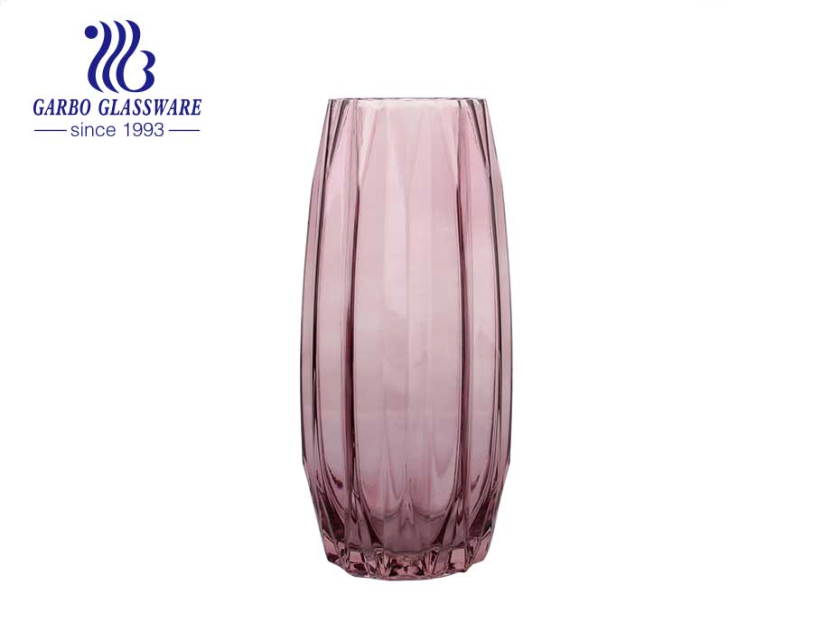 Diamond Purple Tabletop Glass Flower Vase Decorative bottle 