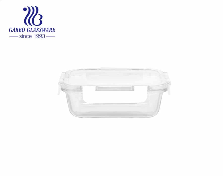 Airtight Leak Proof 370 ml Square Glass Storage Containers with Lids 